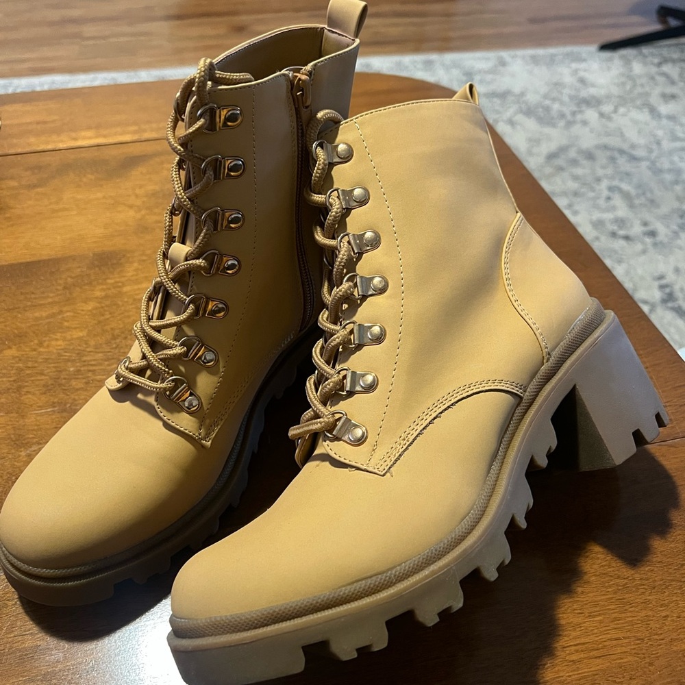 Tan booties